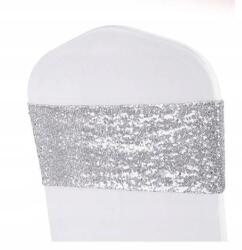 Meble Odnowa Ezüst Flitteres Székhuzat, rugalmas, ezüst szín, 14x35cm méret (5905080701258)