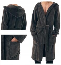 Henderson Férfi meleg kötött kapucnis fürdőköpeny Mild 43012 szürke XL