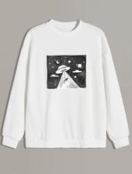 Shein Pulóver Fehér Elasztikus Print M Eda