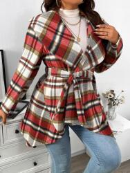 Shein IC17209 Shein Kockás Csíkos Waterfall Kabát 52-ES