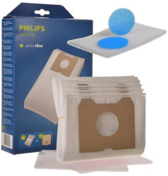 4x szintetikus mikroszálas porzsák + motorvédő szűrő + mikroszűrők Philips Triathlon 1400, Triathlon 2000, Athena és Duathlon porszívókhoz (PMB01K)