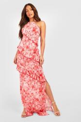 Boohoo FC35211 Boohoo Tall Ruha Maxi Virágmintás Fodros (26) M