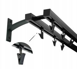 ESTAdeco Apartman Sínkarnis Alu kvadro fekete béka 20+20 mm 120 cm (KAR. II 20mm CZARNY 120cm SZYNA KWADRO żabki)