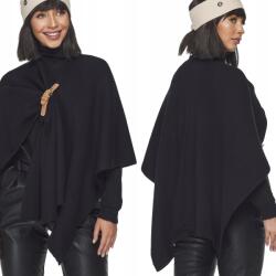 DEMUR Fekete Ágytakaró Poncsó fekete Boleró kötött pulóver