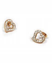  Acél szívű, rozéarany fülbevaló