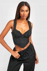 Boohoo Fekete Aszimmetrikus Felső (42) (GZZ48833-105)