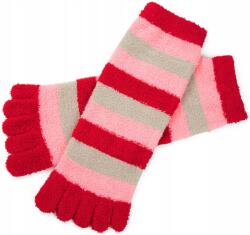 Szaleo Női zokni Stripes lábujjakkal kellemes tapintású és meleg Piros (sk22257-9)