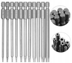 Torx Bit Hosszú Készlet 11db 100mm-es Csavarkulcs 1/4 Hüvelyk (Zestaw końcówek wkrętakowych 11 sztuk)