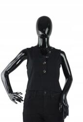 NA-KD Fekete Bordázott Gombos Felső (M) (378512)