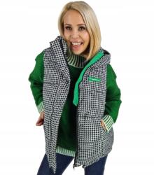 Agrafka Női ujjatlan mellény Ideális őszre Divatos Teeter minta (Fehér (5905756071401)