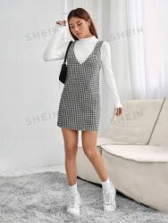 Shein KC56112 Shein Tweed Ruha Mini Kockás M