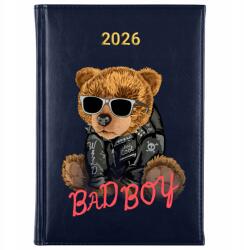 FunnyCase Könyvnaptár 2026 Bad Boy Sötétkék határidőnapló tervező Ajándék minták (Kalendarz Granatowy BAD BOY)