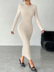 Shein Petite Ceruza Ruha, Size 36, bézs, hosszú ujjú, 94% poliészter