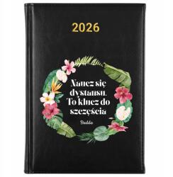 FunnyCase Könyvnaptár 2026 Tanulj Távolságot Fekete Tervező Ajándék Minták (Kalendarz Czarny NAUCZ SIĘ DYSTANSU)