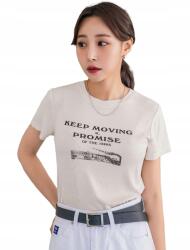 Shein Dazy Póló Bézs Bordázott Nyomtatás Fekete Casual 36 S__s