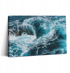 Wallfluent Fotó Vászonkép Canvas Étkezőbe Gyönyörű Forgó Habos Hullámok 30x20 cm (010030010150000075295)