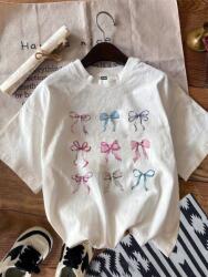 Shein Póló Ecru Szalag Nyomtatás Casual 36 S__s