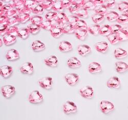 Kristály rózsaszín szívek 12 mm 500 db (HY2220)
