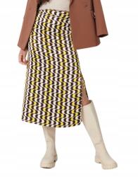 Shein WR25503 Magas Derekú MIDI Szoknya Geometrikus Mintás Slicc S