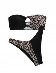 Shein Kétrészes Fürdőruha Fekete Leopárdmintás 34 Xs__xs
