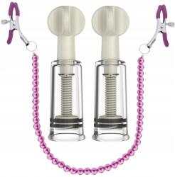  Mellbimbó nagyító szívó pumpa Csikló mellbimbó bilincsek lánccal (001WW)