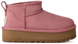 Ugg gyerek hócipő velúrból CLASSIC ULTRA MINI PLATFORM fekete, 1157791K - rózsaszín 36