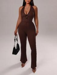 Shein Barna Texturált Masnis Overál (M) (587184)