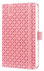 Sigel Naptár, A6, heti, 2026, kemény borító, SIGEL "Jolie", rózsaszín (J6110) - tonerpiac