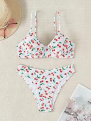 Shein Bikini Fürdőruha Kétrészes Fehér Cseresznye L/XL__L/XL
