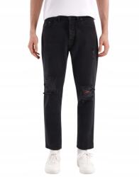 House Férfi Farmer Nadrág, House, fekete, Size 29/32, egyenes, szakadású, 100% pamut