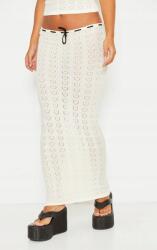 Prettylittlething Maxi Kötött Szoknya Krém Szív Mintás Fekete Csíkos Prettylittlething S