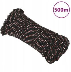 VidaXL Vitorláskötél, fekete, 3 mm, 500 m, polipropilén (8720287126058)