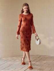 Shein CC53220 Shein Kötött Ruha MIDI Virágos Applikációk (27) S