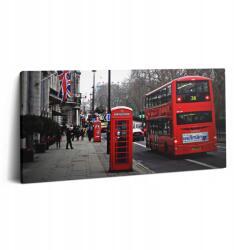 Wallfluent Vászonkép Angol Busz és Telefonfülke 100x50 cm (010030010010000075652)