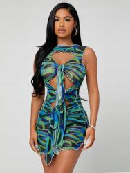 Shein TC11116 Shein Ruha Mini Hálós Kivágás Bodycon S