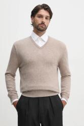Benetton gyapjú pulóver könnyű, férfi, bézs - bézs M