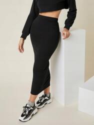 Shein DC14102 Fekete MIDI Magas Derekú Melegítő Szoknya (11) S