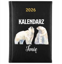 FunnyCase Könyvnaptár 2026 Jegesmedvék *név* Fekete Ajándék Tervező (Kalendarz Czarny MISIE POLARNE *IMIĘ*)