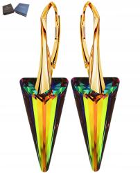 Mennica Świdnicka Fülbevaló Arany Lógó Angol Kapcsos Kristályok Háromszögek Feleség