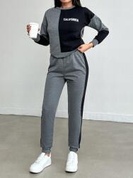 Shein Kötött Pulóver Kétszínű Szürke Fekete Pamut 40 L__L