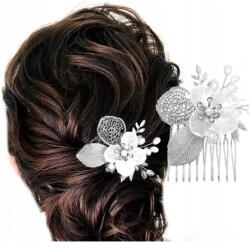  Fésű Kicsi Ezüst Esküvői hajdísz virág (5905204481905)