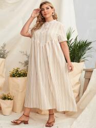 Shein IC95106 Shein Ing Ruha Maxi Gombos Mintás Csíkos Rövid Ujjú 46