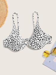 Shein Bikini Felső, Size 38, fehér-fekete, 82% poliészter, 18% elasztán