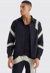 Boohooman XC35213 *boohoo Kontrasztos Ing Zseb Cipzárral Hosszú Ujjú M