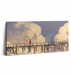 Wallfluent Vászonkép Étkezőbe Gyönyörű Nyomtatás Férfi A Régi Hídon 100x50 (010030010010000075201)