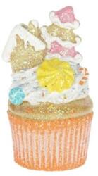  dekoráció Karácsonyi muffin, glitteres poly 5, 3x5, 2x9, 4 cm barna, narancs, pasztell karácsony (M2405159-3.7)