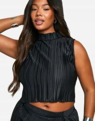 Boohoo Fekete Fodros Klasszikus Széles Vállpántos Felső Boohoo 46