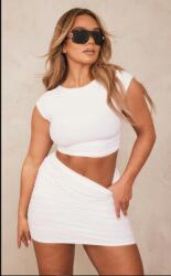 Prettylittlething Fehér Klasszikus Miniszoknya Fodros Prettylittlething 38