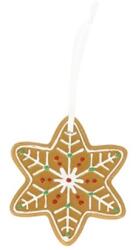  Dekoráció mézeskalács csillag, akasztós poly 7, 3x0, 8x8, 2 cm bézs, fehér (LR24B-0487)