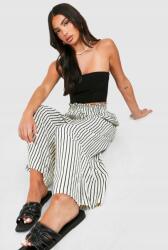 Boohoo Krémszínű Egyenes Szárú Nadrág Magas Derekú Csíkos Zsebekkel Boohoo 38